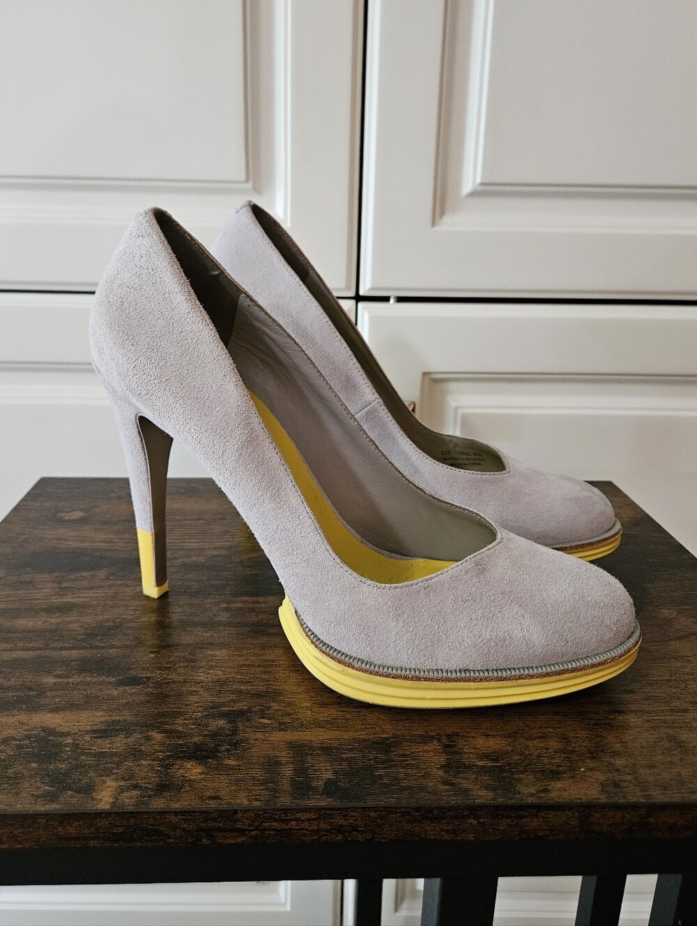 Cole Haan Lunargrand Chelsea Gray Suede Platform Pumps Maximalist Architectural